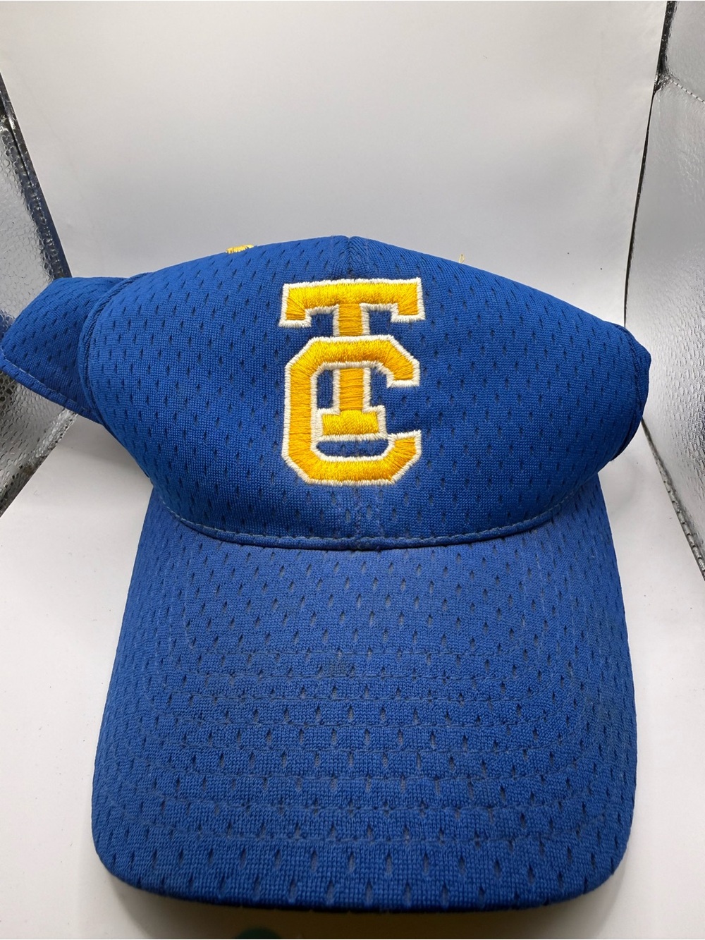 Blue Mesh Visor with Yellow 'TC' Embroidered Logo